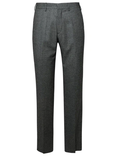 Shop Lardini Two-tone Wool Trousers In Grey