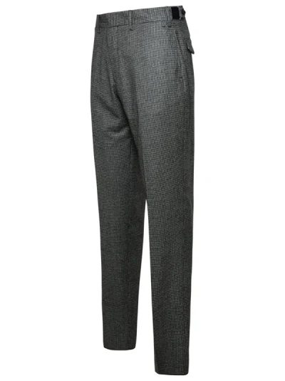 Shop Lardini Two-tone Wool Trousers In Grey