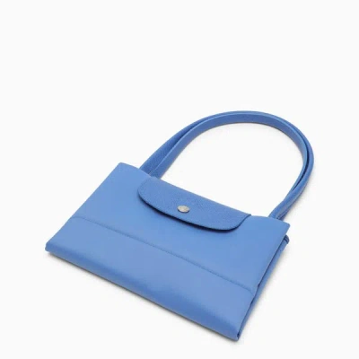 Shop Longchamp Cornflower Colour L Le Pliage Green Bag In Blue