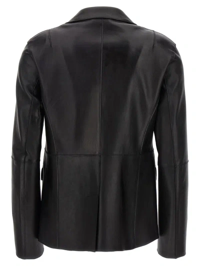 Shop P.a.r.o.s.h . Leather Blazer In Black