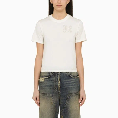 Shop Palm Angels T-shirt With Logo In White