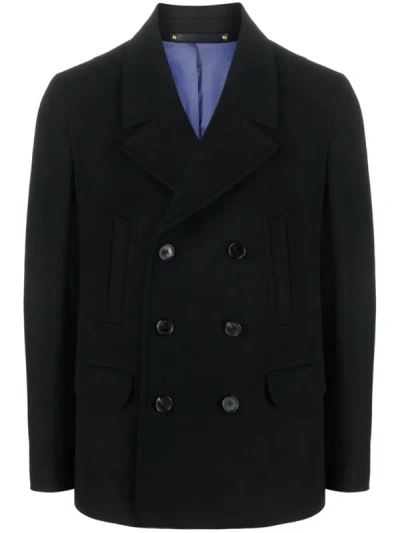 Paul Smith Men Wool And Cashmere Blend Double-breasted Blazer In Black