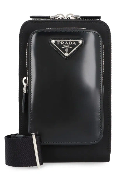 Shop Prada Re-nylon Smartphone Case In Black