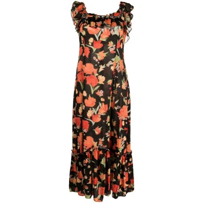 Shop Rixo London Rixo Dresses In Black/orange