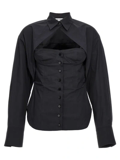Shop Attico The  'bustier' Shirt In Black