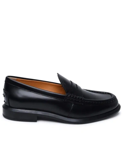 Shop Tod's Black Leather Loafers