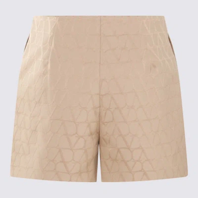 Shop Valentino Beige Cotton Shorts