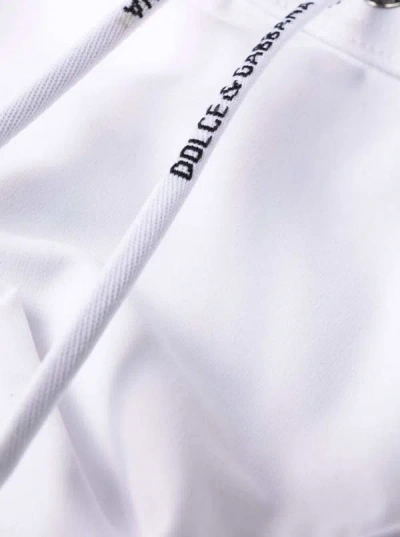 Shop Dolce & Gabbana White Swim Briefs With Branded Drawstring And Logo Tag In Stretch Polyamide Man