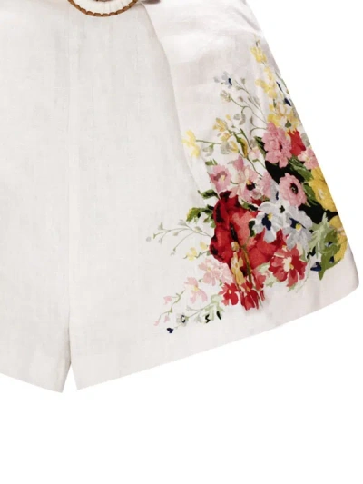 Shop Zimmermann Shorts In Ivory Floral