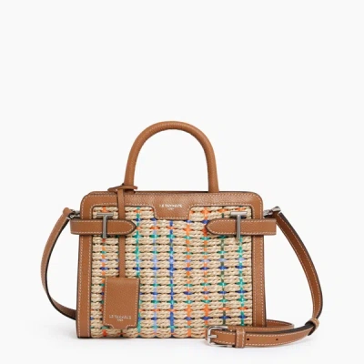Shop Le Tanneur Emilie Small Raffia Handbag In Multicolor