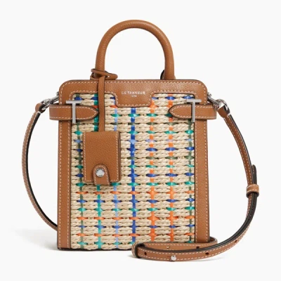 Shop Le Tanneur Emilie Small Vertical Raffia Handbag In Multicolor