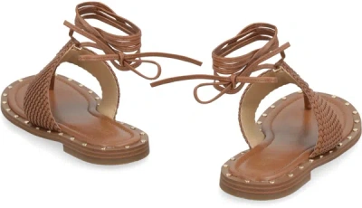 Shop Michael Kors Jagger Leather Sandals In Brown