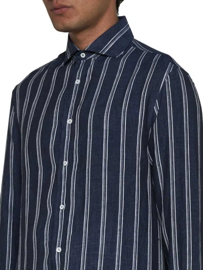 Shop Brunello Cucinelli Shirts In Blue