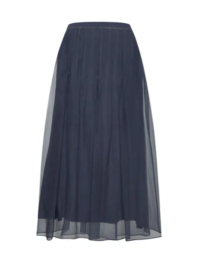 Shop Brunello Cucinelli Skirts In Blue