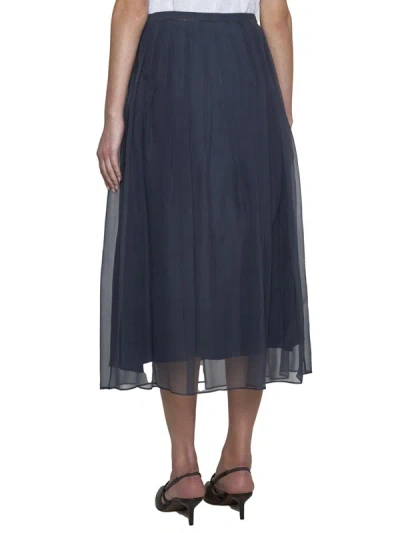 Shop Brunello Cucinelli Skirts In Blue