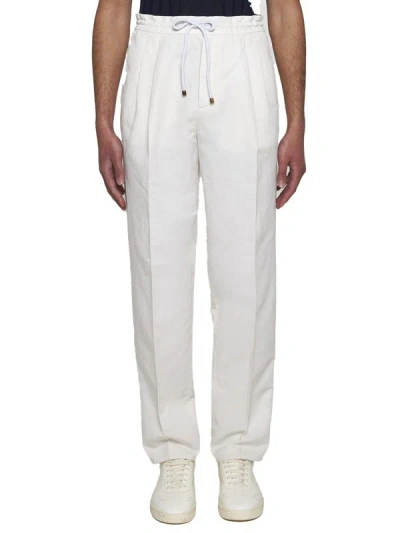 Shop Brunello Cucinelli Trousers In Ivory