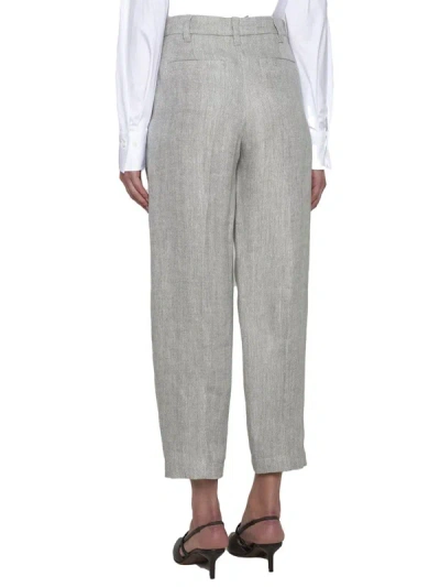 Shop Brunello Cucinelli Trousers In Grey