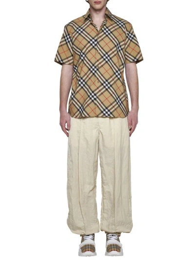 Shop Burberry Shirts In Sand Ip Check