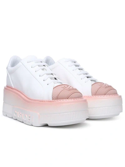 Shop Casadei 'nexus' Sneakers In White Recycled Fabric