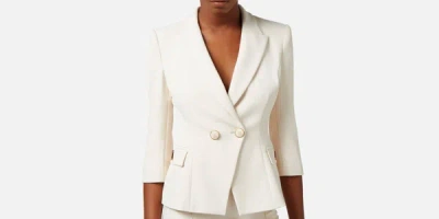 Shop Elisabetta Franchi Jacket In White