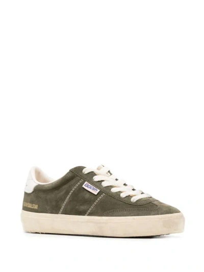 Shop Golden Goose Soul Star Suede Sneakers In Olive Green/white/milk