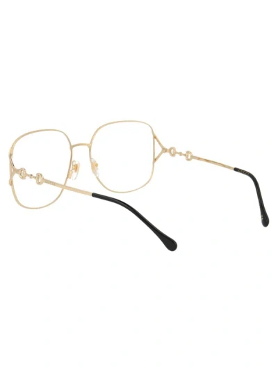 Gucci Gold Gold Transparent Acetate Glasses In Gold