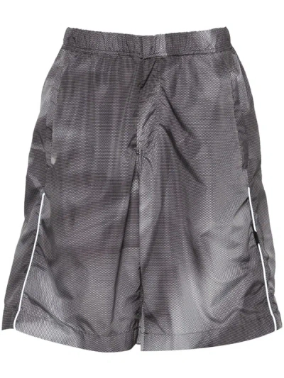 Shop M44 Label Group Crinkle Shorts With Graphic Print In Black