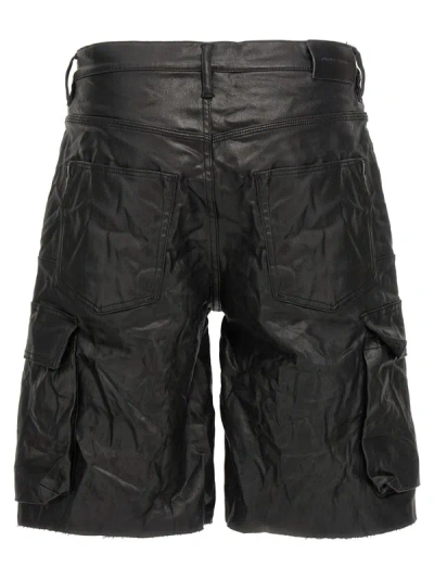 Shop Purple Brand 'high Shine Cargo' Bermuda Shorts In Black