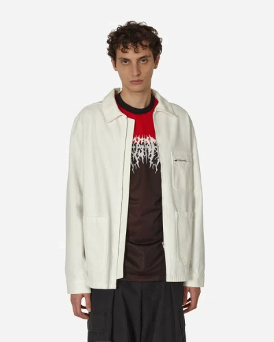 Shop Apc Connor Zipped Denim Jacket Off In White