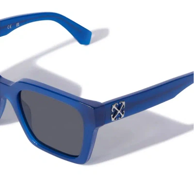 Off-white 53mm Branson Angular Rectangle Sunglasses In Blue