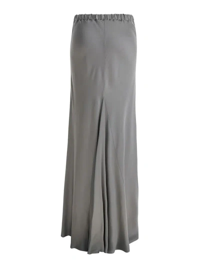 Shop Antonelli Maxi Grey Skirt With Split At The Back In Acetate Blend Woman