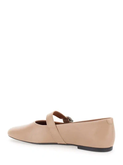 Shop Vagabond 'jolin' Beige Ballet Flats With Strap In Smooth Leather Woman