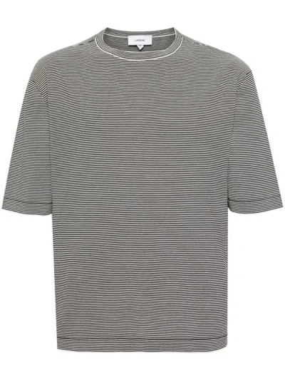 Shop Lardini Striped Cotton T-shirt In Multicolour