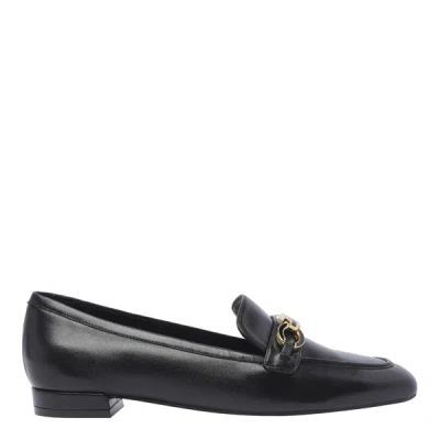 Stuart Weitzman Signature Square Leather Loafers In Black