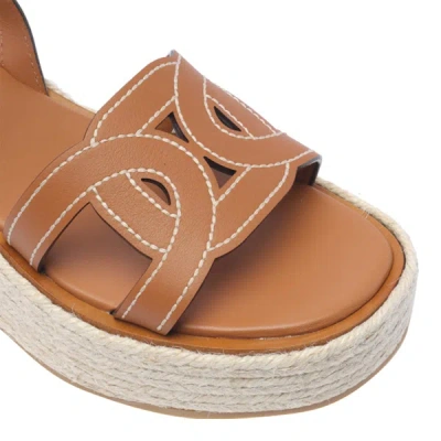 Shop Tod's Sandals In Marrone