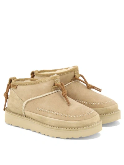 Shop Ugg "ultra Mini Crafted Regenerate" Ankle Boots In Beige