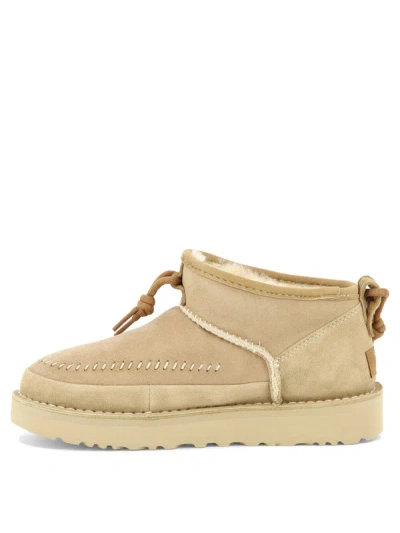Shop Ugg "ultra Mini Crafted Regenerate" Ankle Boots In Beige