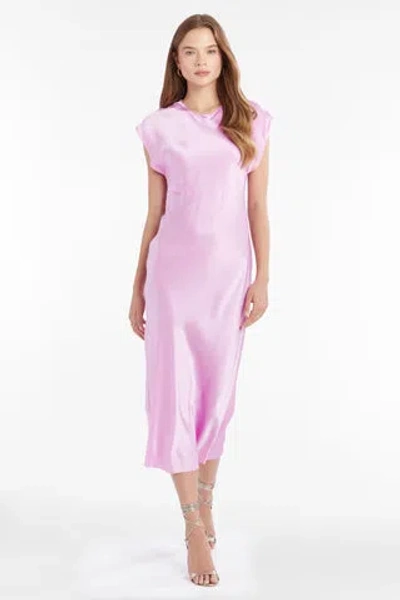 Shop Amanda Uprichard Adina Silk Dress In Azalea