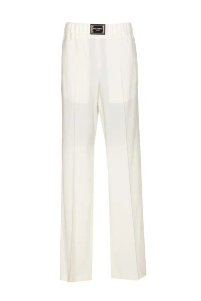 Shop Dolce & Gabbana Trousers In Bianco