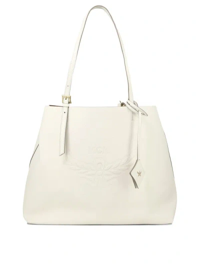 Shop Mcm "himmel" Shoulder Bag In White