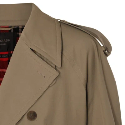 Shop Balenciaga Coats In Military Beige