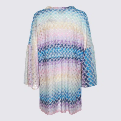 Shop Missoni Multicolor Mini Dress In Degrade'' Blue