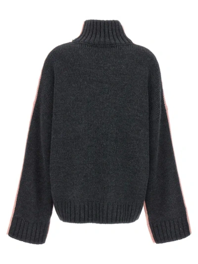 Shop Jw Anderson Logo Embroidery Two-color Sweater Sweater, Cardigans Multicolor