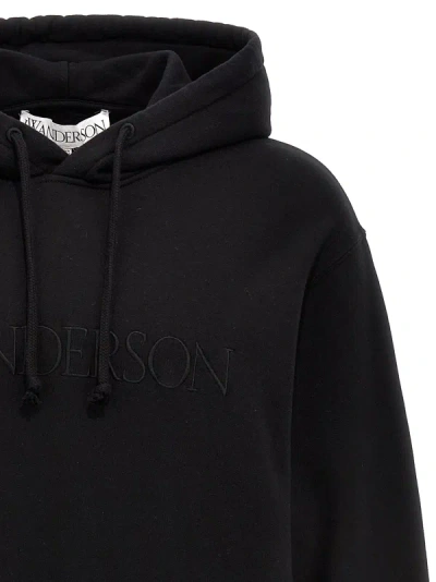 Shop Jw Anderson Logo Hoodie Sweatshirt Black