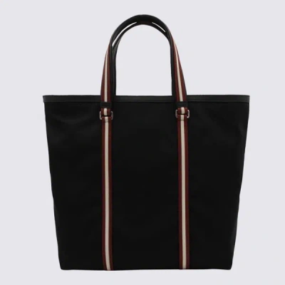 Shop Bally Black Tote Bag In Black+palladio