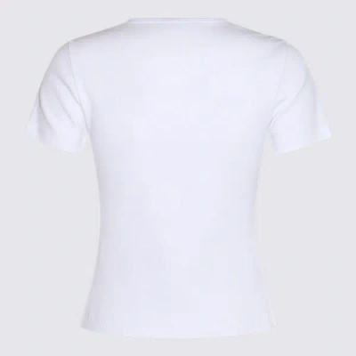 Shop Blumarine White Cotton T-shirt In Optical Withe