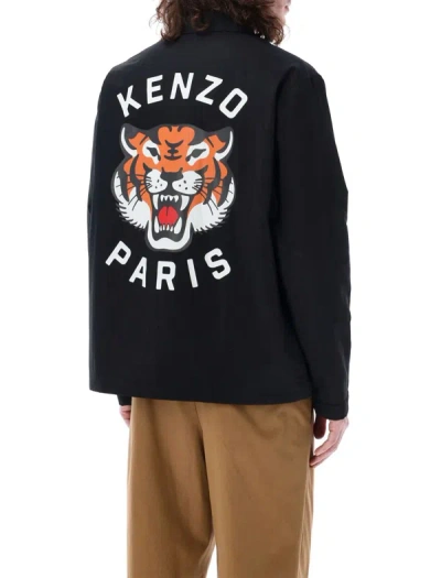 Shop Kenzo Lucky Tiger Coach Jacket In Black