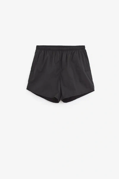 Our Legacy Elastic Waistband Swim Shorts With Side Pockets In Black