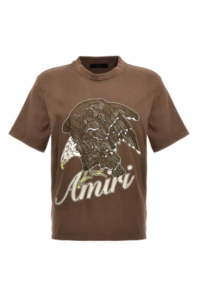 Shop Amiri Men ' Eagle' T-shirt In Brown