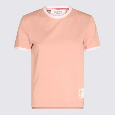 Shop Thom Browne Pink And White Cotton T-shirt In Lt Pink